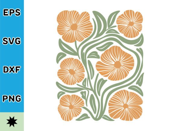 A Retro Flower Graphic for Crafts & Branding Elegance