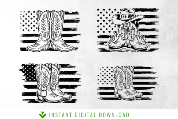 Assessing a Cowboy Boots & Flag Graphic Bundle for Client Work
