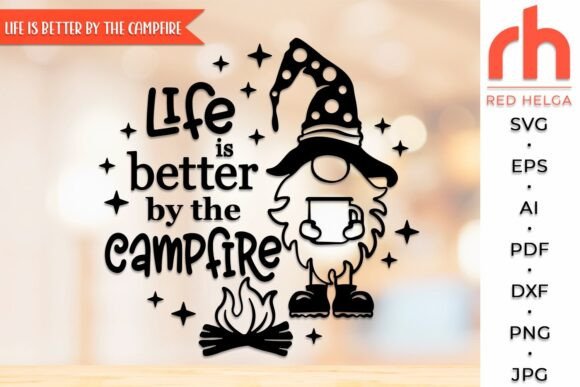 Crafting with a Cozy Campfire Graphic Design Asset
