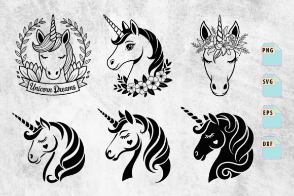 Elegant Unicorn Head SVG Bundle for Creative Graphics